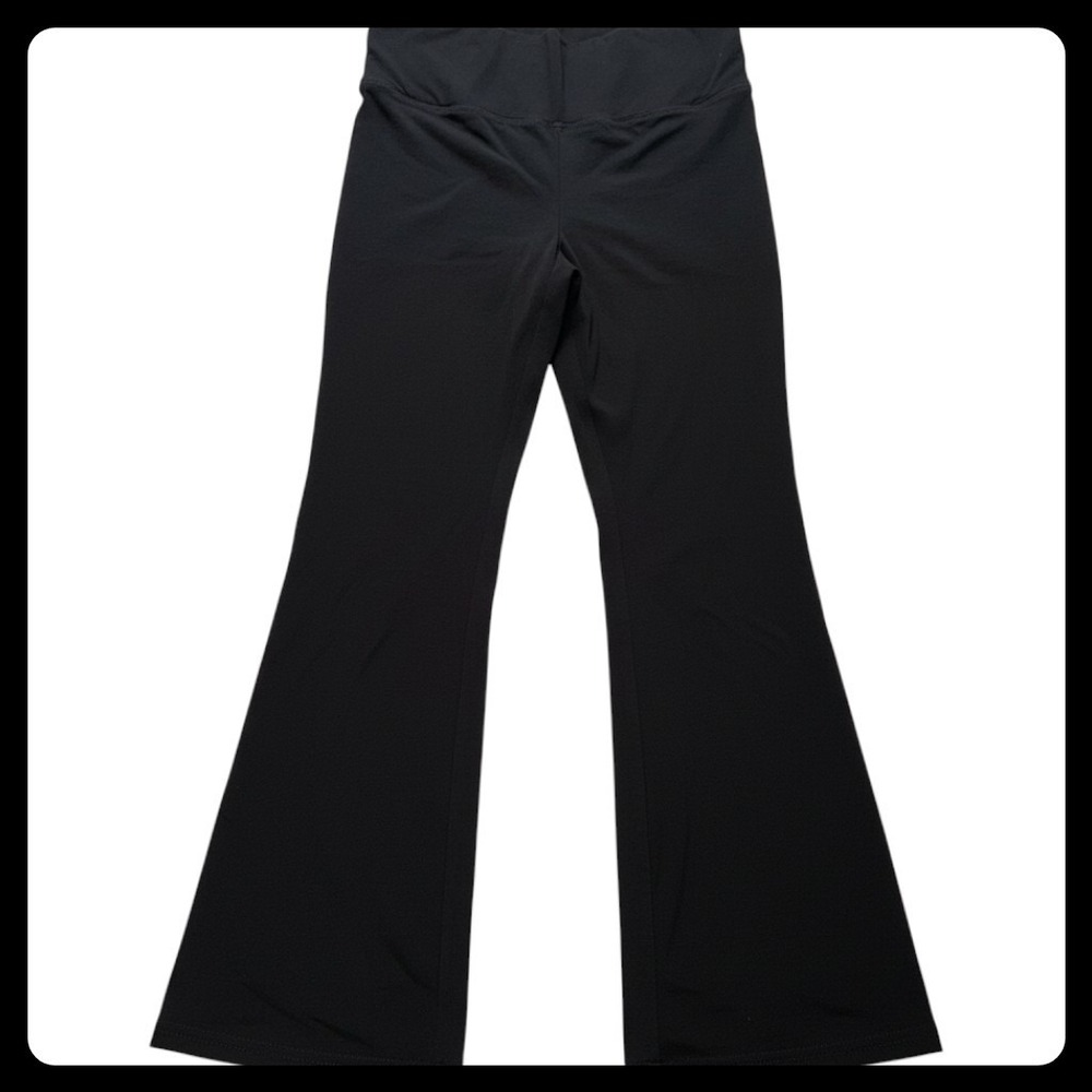 No Boundaries Flare Yoga Pants Women L (12-14) Black High Waisted Athleisure